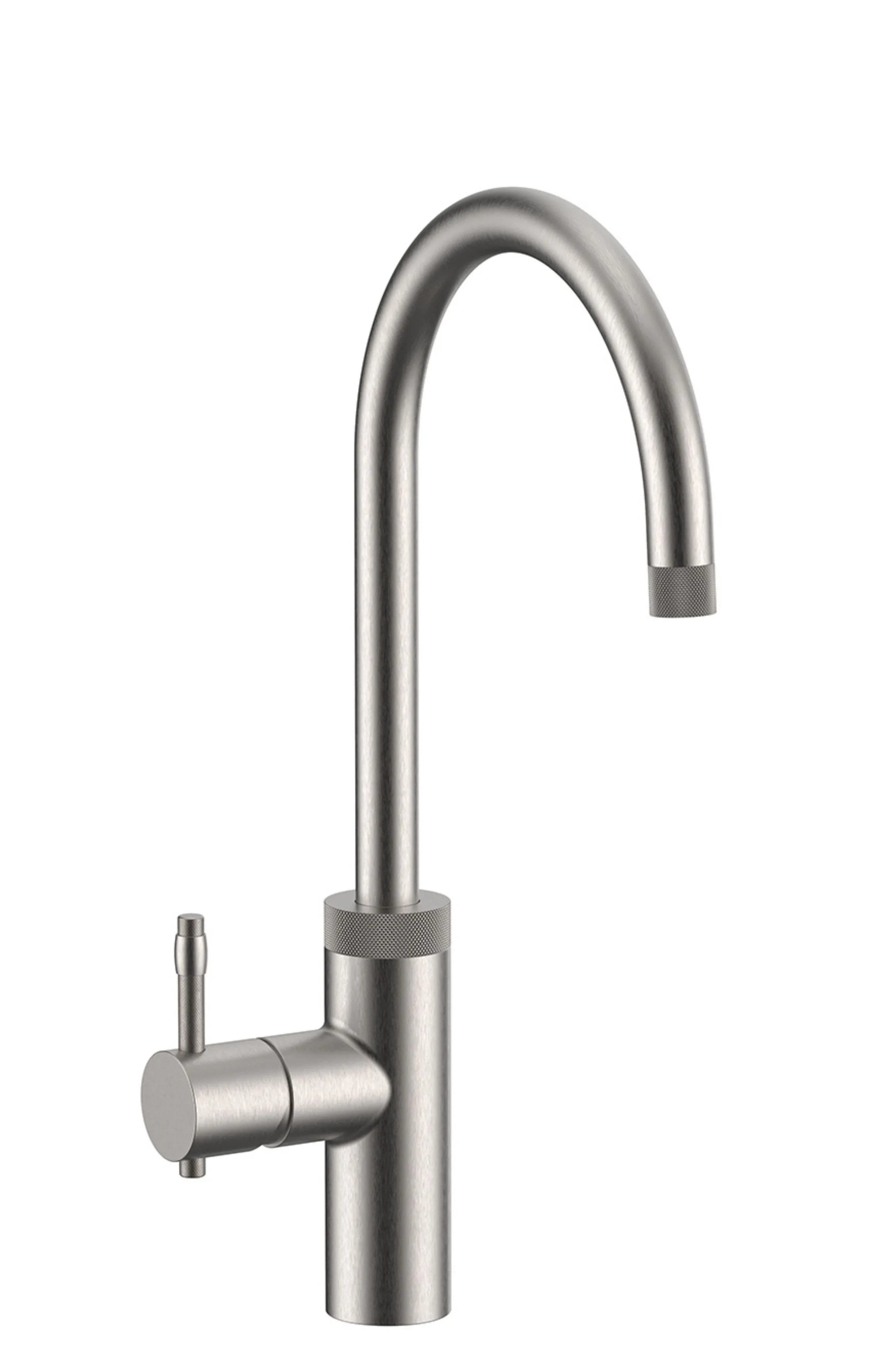 designer knurled brushed nickel tap